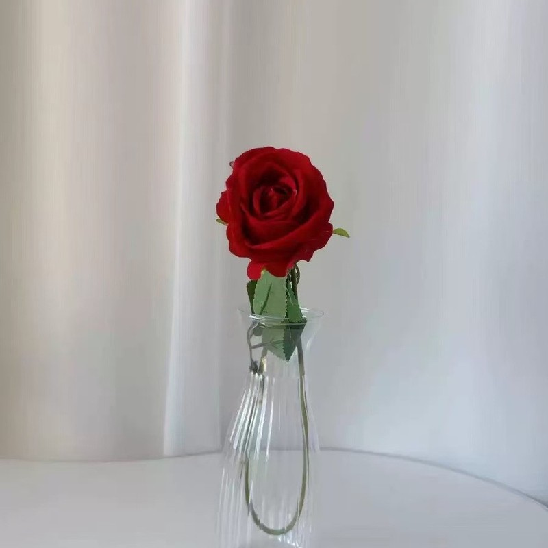 朵芙北欧风格塑料花瓶现代ins防摔花艺桌面摆件插花水培透明花瓶|undefined