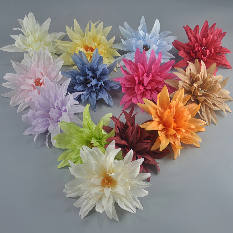 Simulated Flame Chrysanthemum Heads, New Artificial Flower Heads, Handmade DIY Decorative Crab Claw Chrysanthemum Heads, Wholesale in Stock