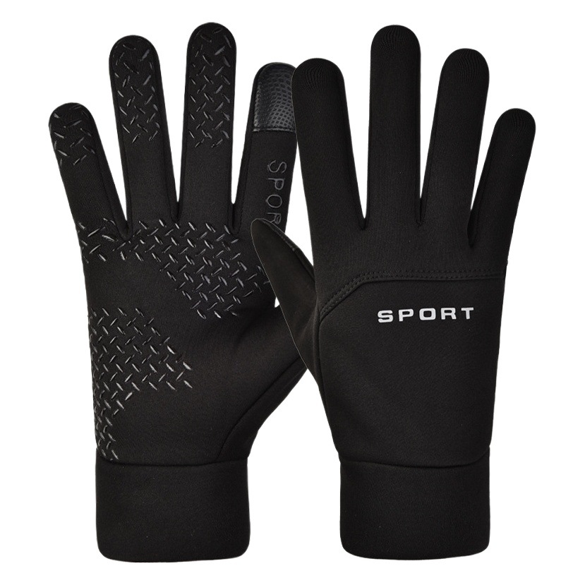 Outdoor anti-splashing touch screen velvet sports cycling student fashion gloves outdoor driving fishing cross-border