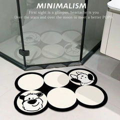 Floor mat, cuttable diatomaceous earth bathroom toilet absorbent washroom door anti-slip pad feet mat washable rug