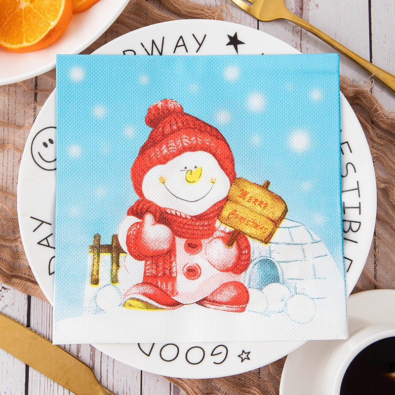 Christmas cross-border party paper towel Santa Claus cartoon printed napkin holiday decoration factory direct wholesale Christmas cross-border party paper towel Santa Claus cartoon printed napkin holiday decoration factory direct wholesale
