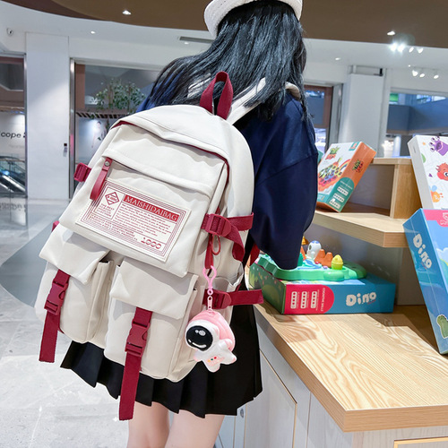 Viney Double Shoulder Bag Women's  New Backpack for Junior High School Girls and College Students Large Capacity Weight Reduction Travel Bag