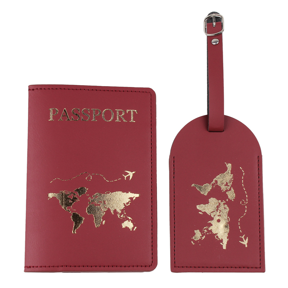 Listado de equipaje transfronterizo tarjeta de embarque de aeronaves PU en stock Mapa de cuero protección de pasaportes