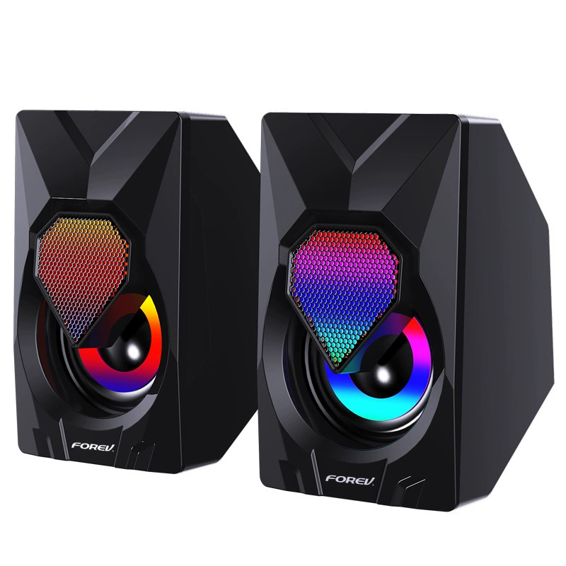 Игровые настольные колонки 209, проводное RGB освещение, компактные стерео колонки для ПК
