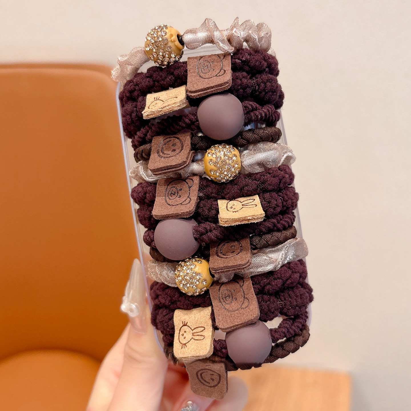 Simple, alta elasticidad y durabilidad, cuerdas de cabello de goma, anillo de cabello de cola de caballo alto para niñas, cubierta de cuero de cabeza de alto nivel.