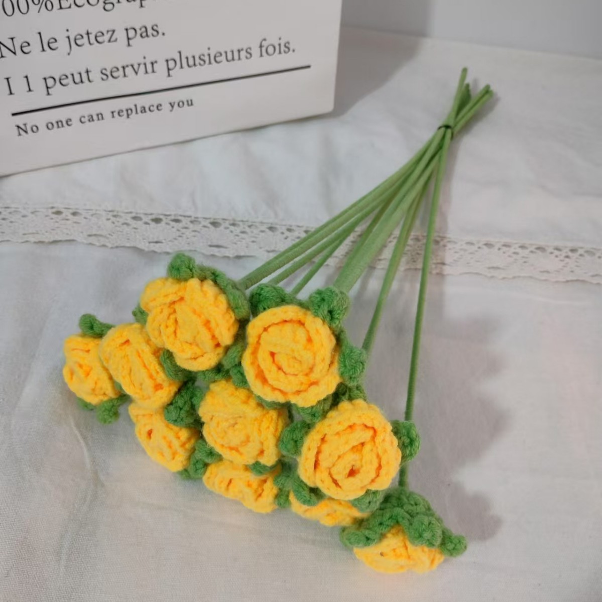 Productos acabados de lana tejida a mano flor de punto de hippopotamus imitación flor inmortal flor creativa ganchillo decoración ornamentos florales