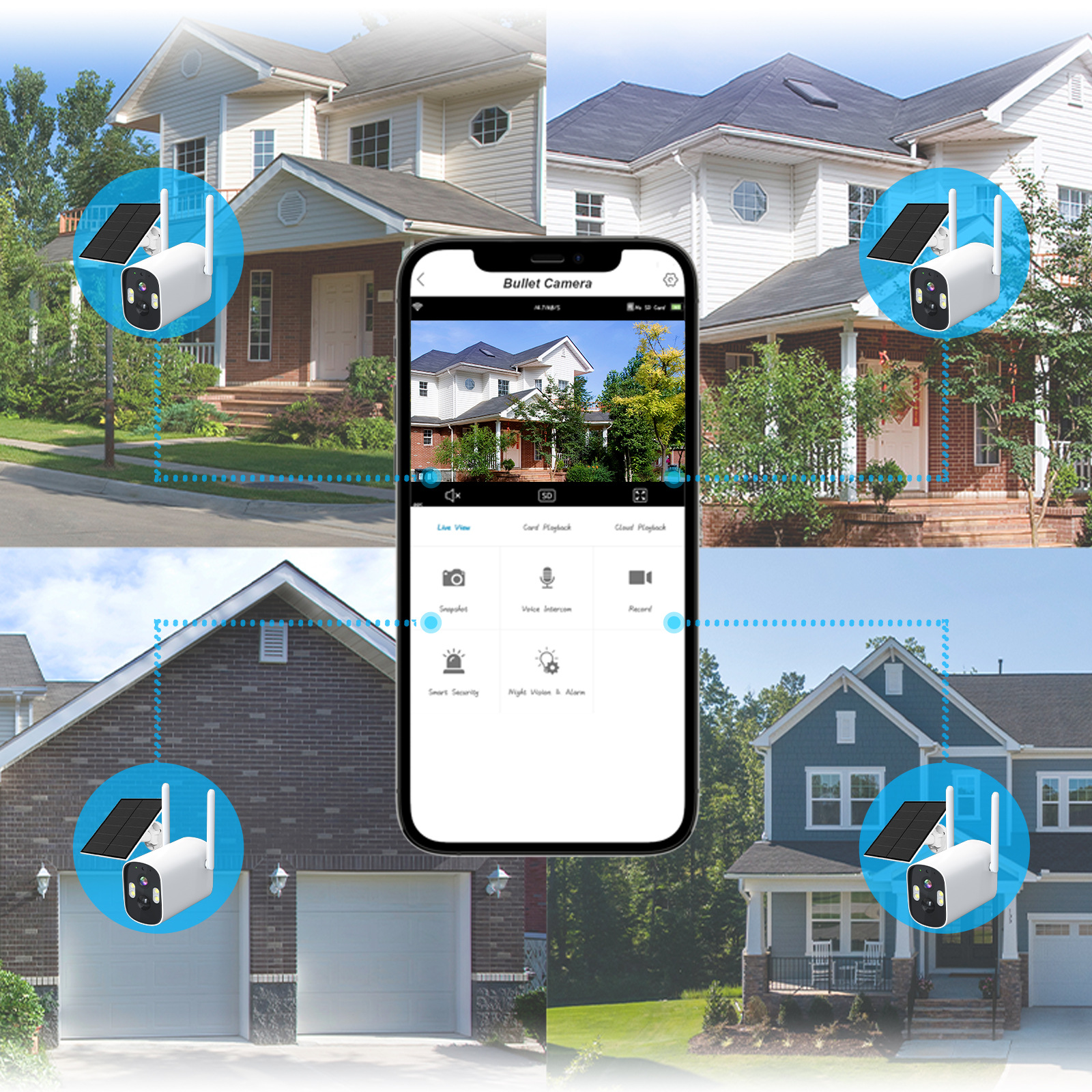 Fuente de fábrica al aire libre máquina de pistola impermeable energía solar de baja potencia explosión transfronteriza inalámbrica AI cámara de monitoreo inteligente