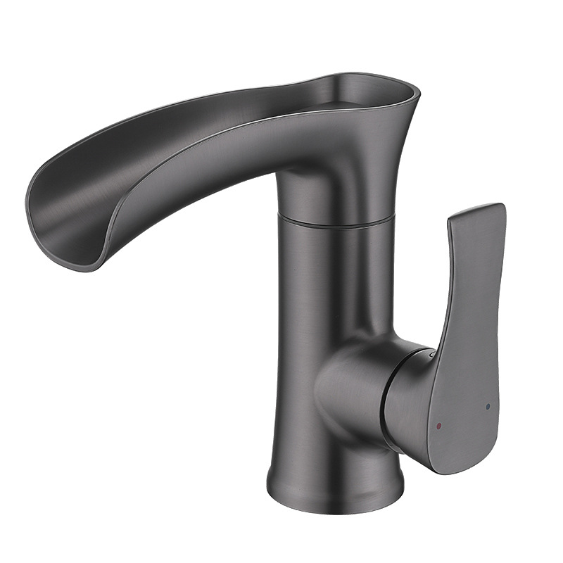 Uno por uno transfronterizo grifo dedicado lavabo de agua fría y caliente cascada de salida de agua de un solo agujero lavabo cuenca grifo