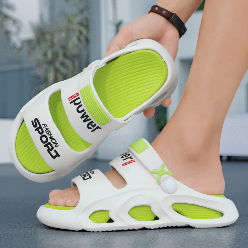 Zapatillas transfronterizas verano para hombres nuevos deportes al aire libre chanclas sandalias de playa antideslizantes de moda para hombres de doble capa de suela gruesa