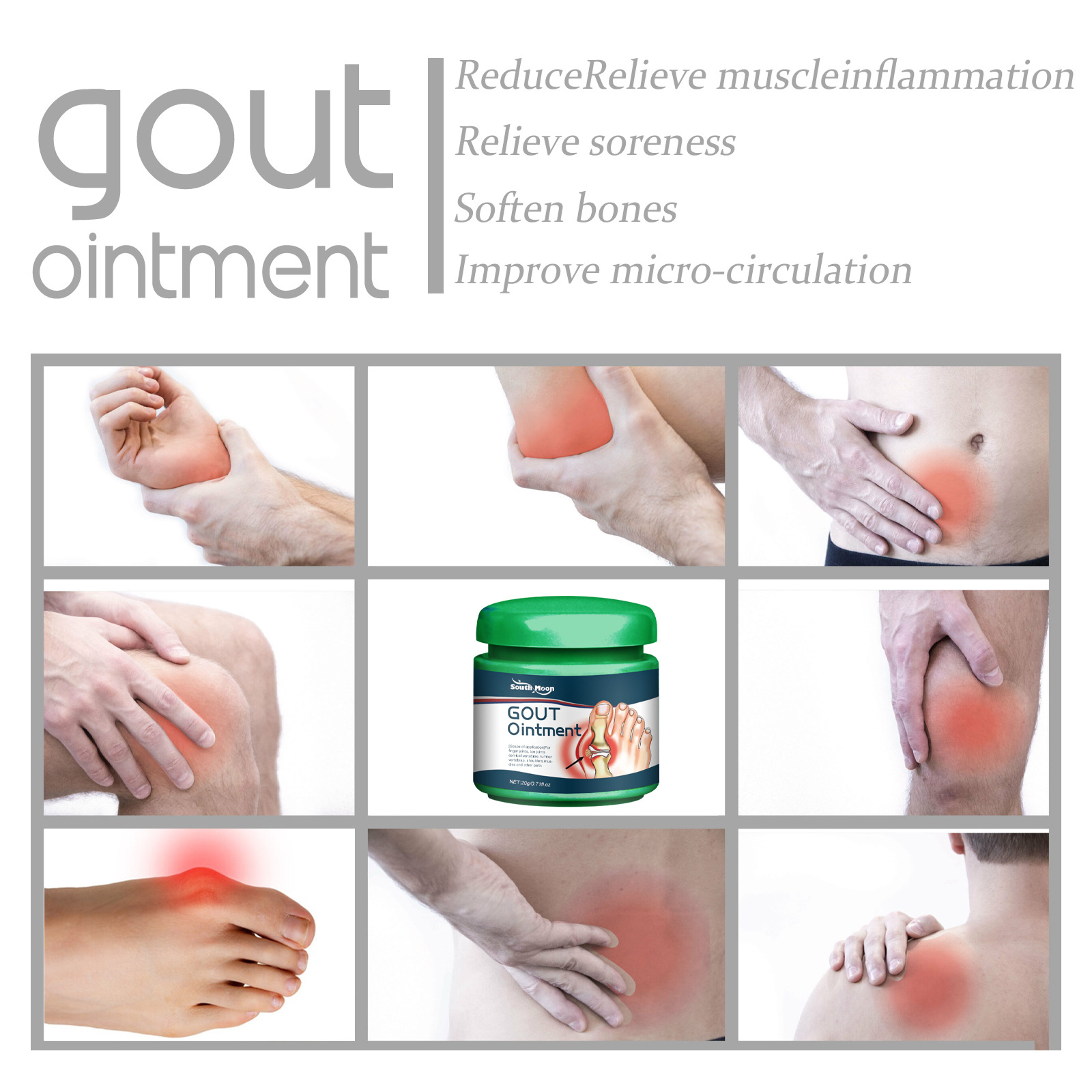 South Moon Joint Relieving Wrist, Knee, Shoulder, Neck Muscle and Bone Pain Massage Care Cream_voghion.com