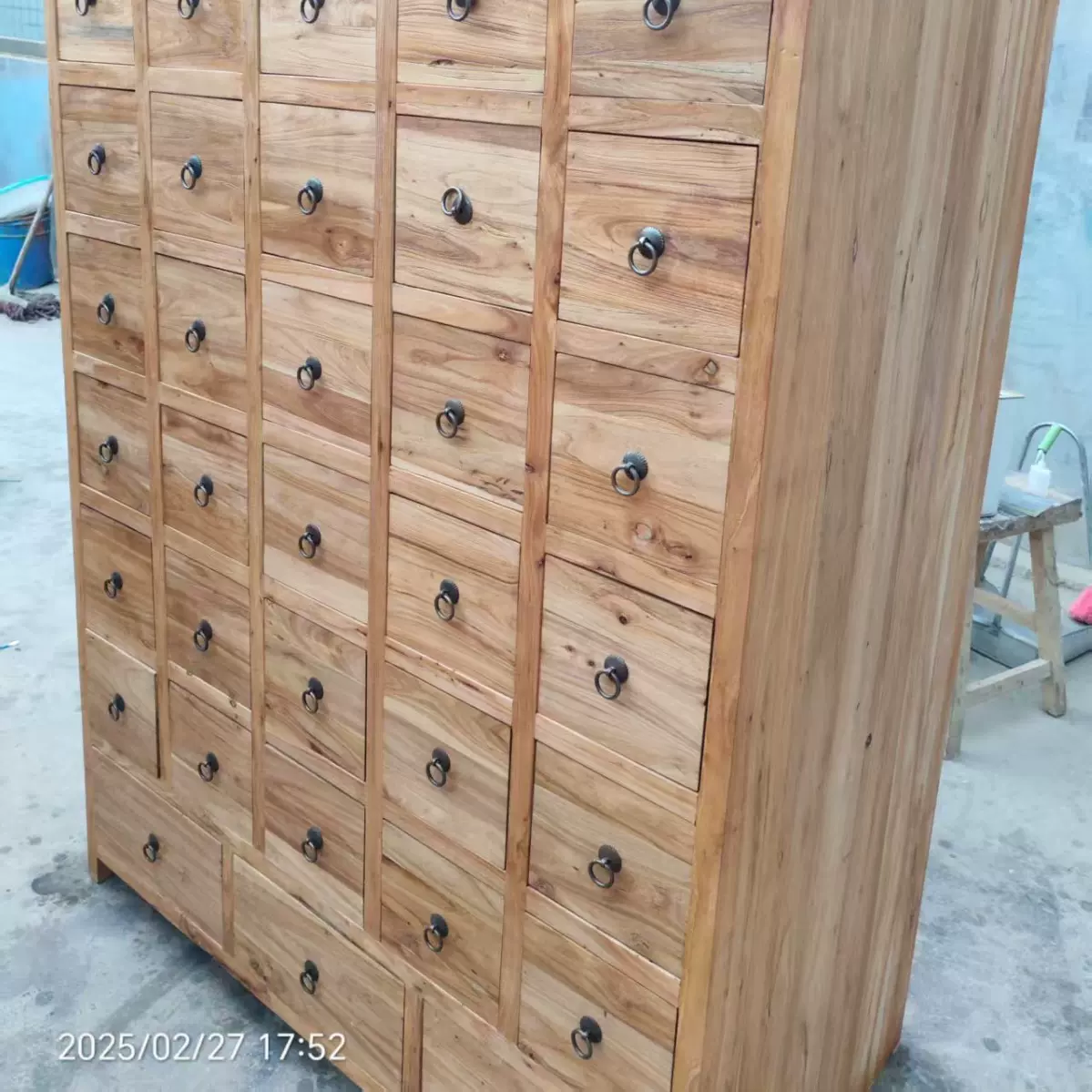 老榆木药柜古典展示柜多格柜子储物柜老门板抓药柜实木抽屉中药柜