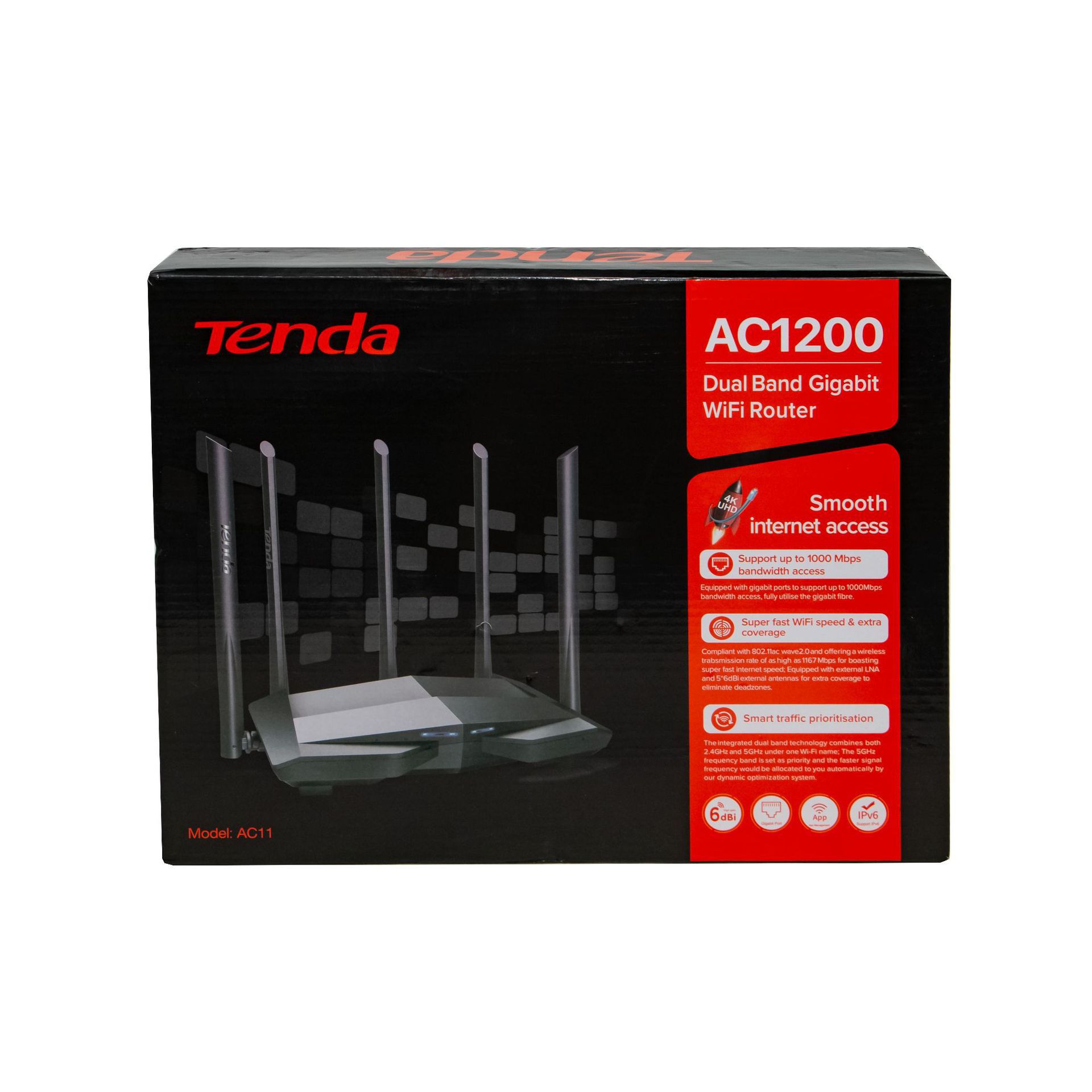 Chinese/English Tenda AC7 Dual-Band 5G Wireless Router Fiber Optic Home Universal AC1200 European Standard, American Standard, British Standard