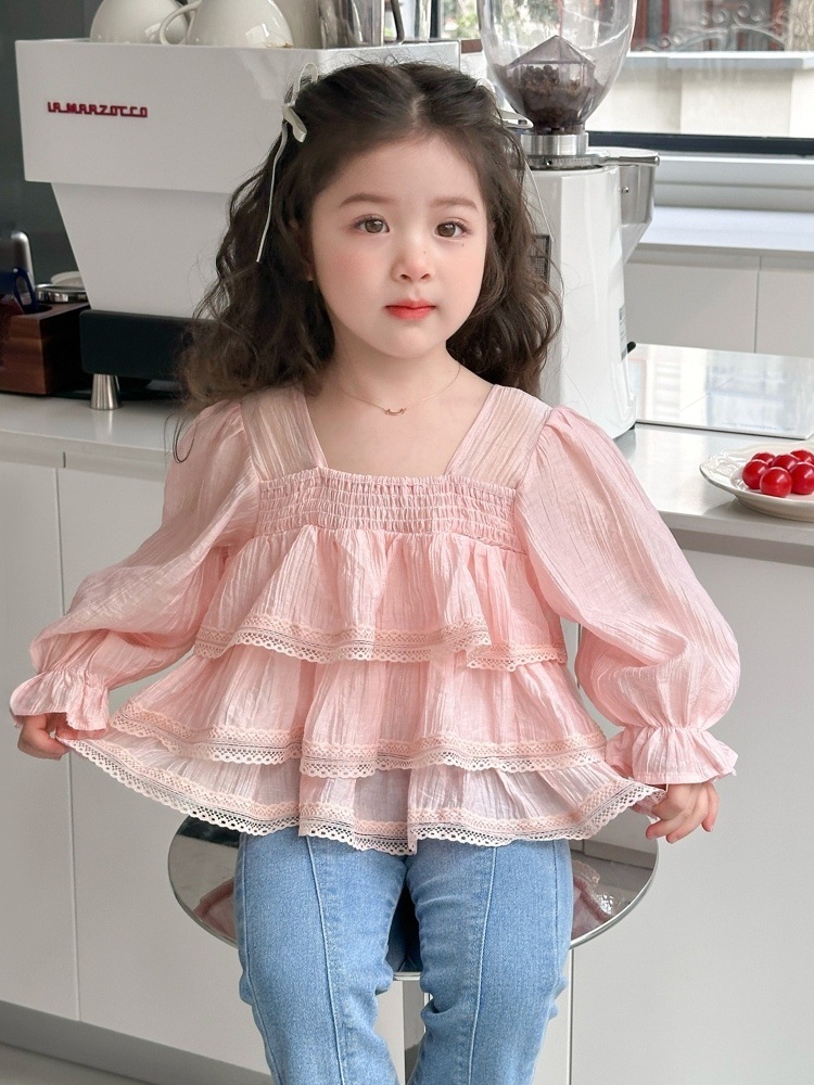 Camisas de niñas primavera y otoño 2025 nuevo estilo de ropa infantil estilo de primavera moda camisa de manga larga ropa de primavera de bebé