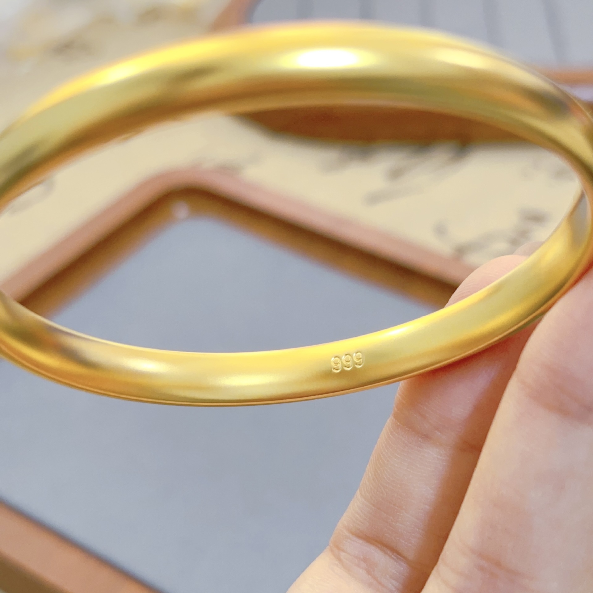 Bracciale antico francese da 7 mm con elemento circolare, eredità, solido, braccialetto da donna in oro sabbia vietnamita, trema dal vivo_voghion.com