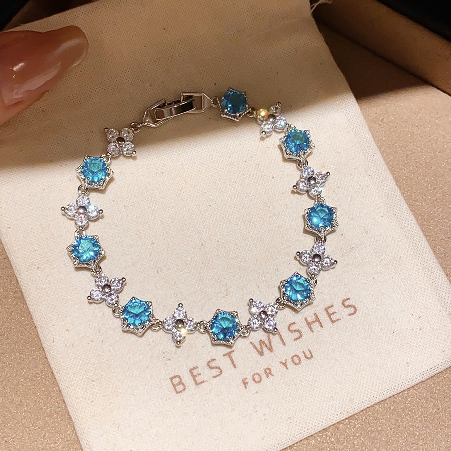 Pulsera 13 - plata - azul