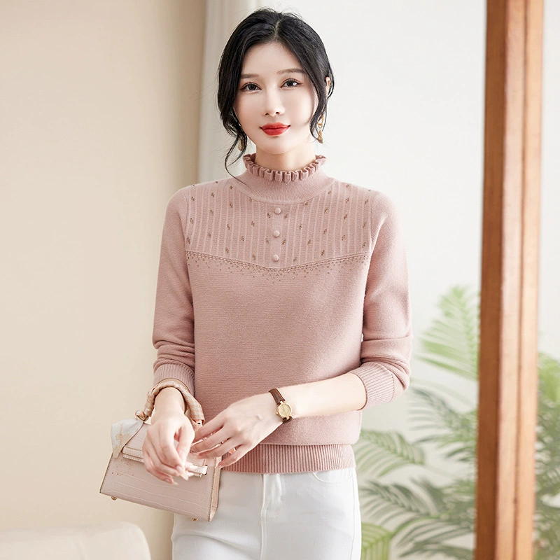 Мама свитер осенний весенний наряд средний возраст женский топ 2025 новый средний и пожилой женский свитер