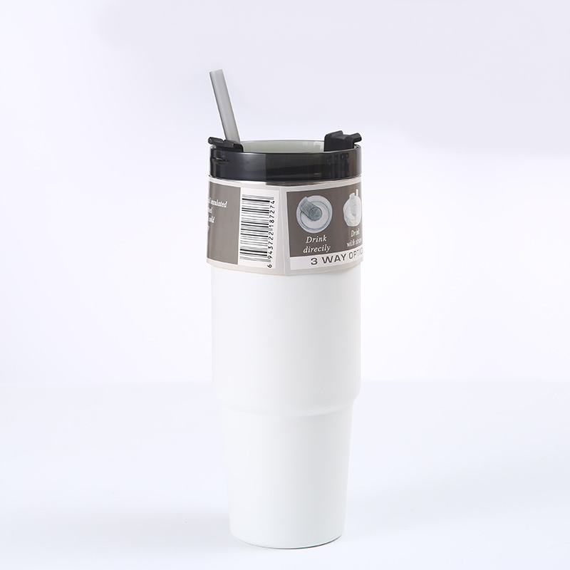 Vacuo transfronterizo 30oz tazas de automóviles de gran capacidad 304 acero inoxidable vacío de automóviles aislamiento frío hielo taza de paja al por mayor