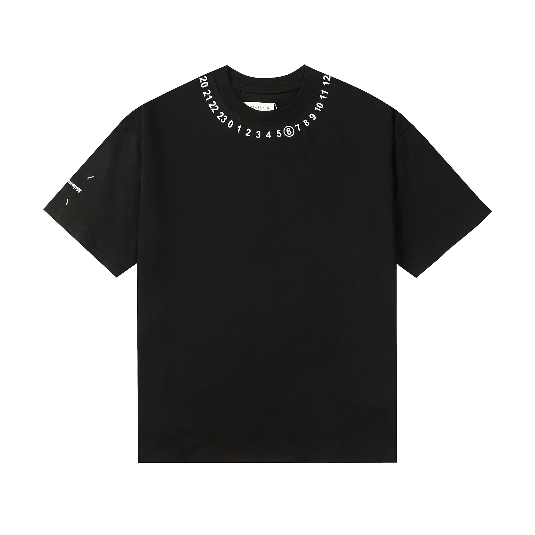 Maison Margiela 24SS коллекция MM6 цифровой узор круглый вырез мужской и женский модный бренд укороченный рукав футболка серия
