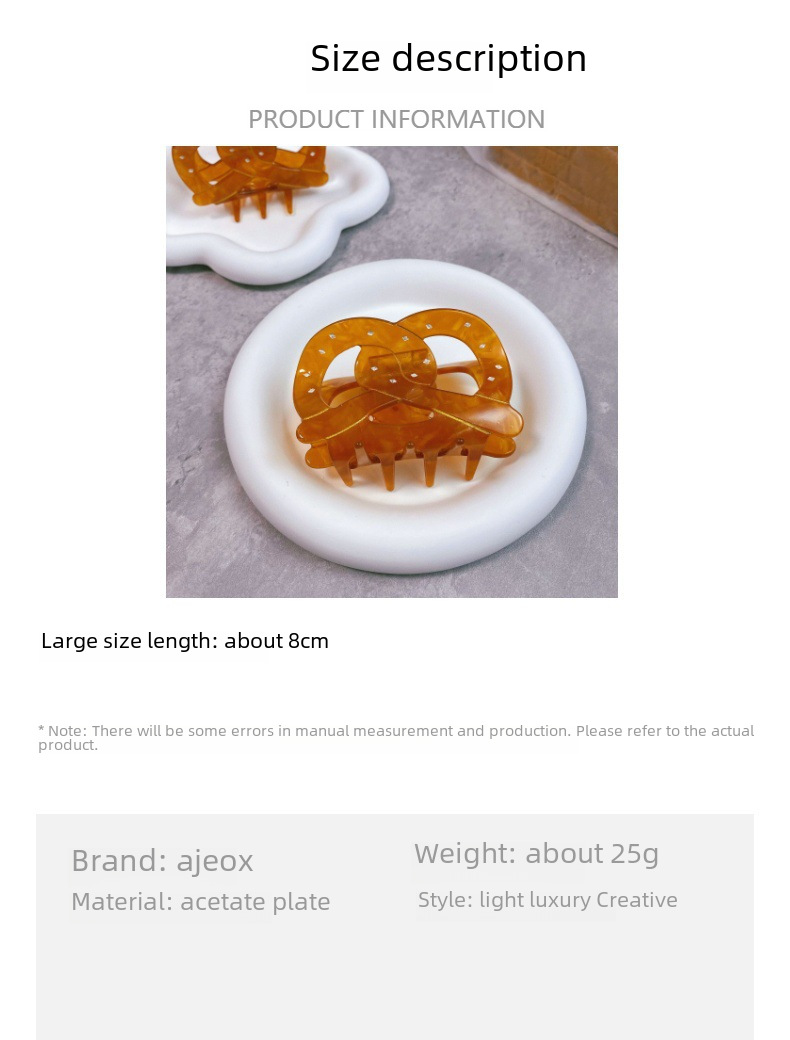 Ins Same Style Acetic Acid Grab Clip Korean Style Simple Fashion Hair Accessories Women's Alkaline Water Bread Broken Hairpin Lucky Knot Shark Clip_voghion.com