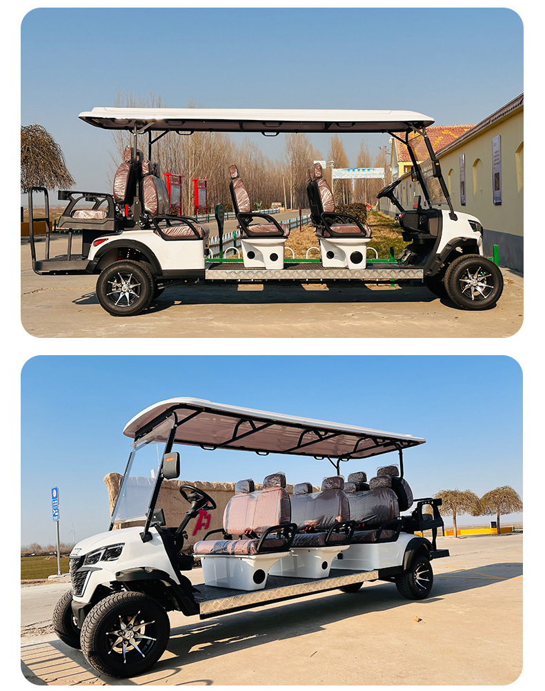 4-6-8 Seat Foreign Trade Export Manufacturer's New Four-Wheel Electric Golf Cart for Tourist Areas and Sightseeing