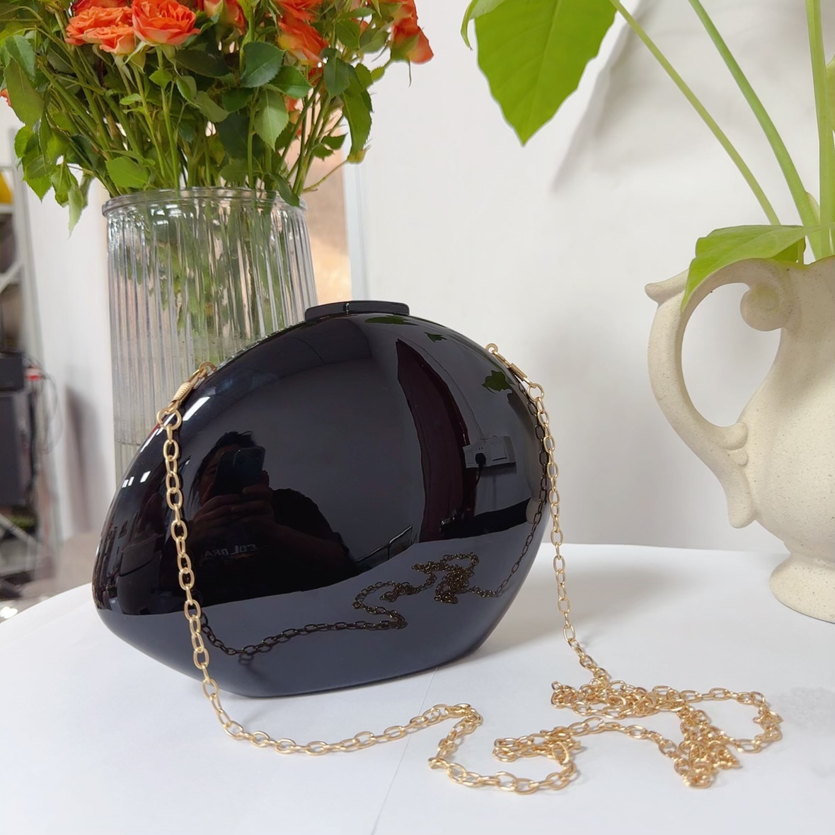 Bolsa de cena acrílica de venta transfronteriza de nicho de diseño especial bolsa de cena huevo de ganso hombro bolso de mano