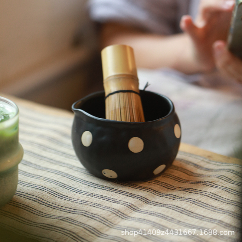 日式抹茶碗打抹茶宋代点茶工具陶瓷茶碗茶杯搅拌器抹茶刷茶筅套装