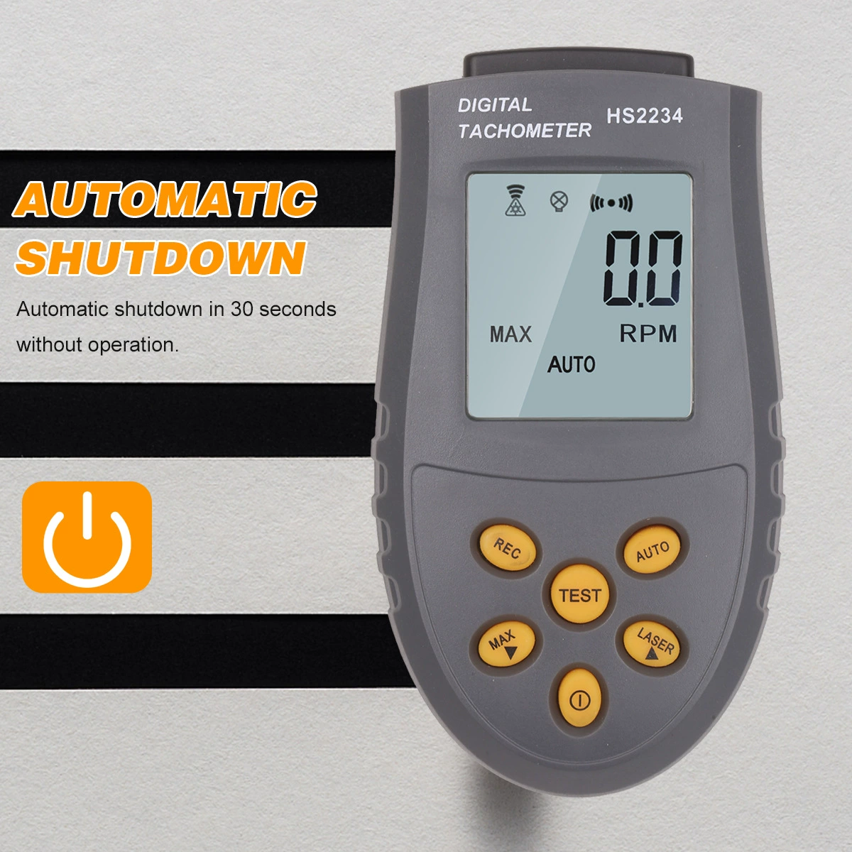 HS2234 Бесконтактный лазерный тахометр цифровой дисплей спидометр двигателя фотоэлектрический тахометр