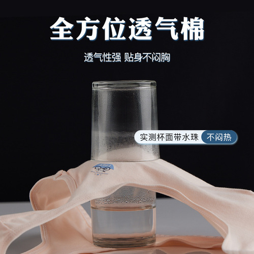 Cotton Student Underwear for Developing Girls, Middle School and High School Students, Non-Bulge, Comfortable and Breathable, Girls' Bra and Backless Top