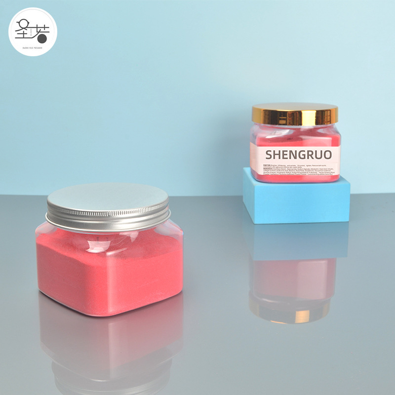 89 Teeth 350ml Pet Transparent Plastic Can Hair Mask Mask Powder Repackaged Square Plastic Bottle Plastic Box in Stock