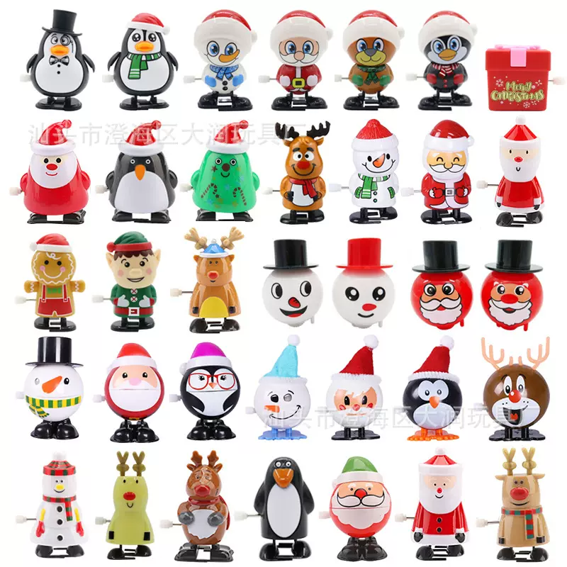 新款圣诞节上链发条玩具儿童发条走路圣诞老人上链玩具