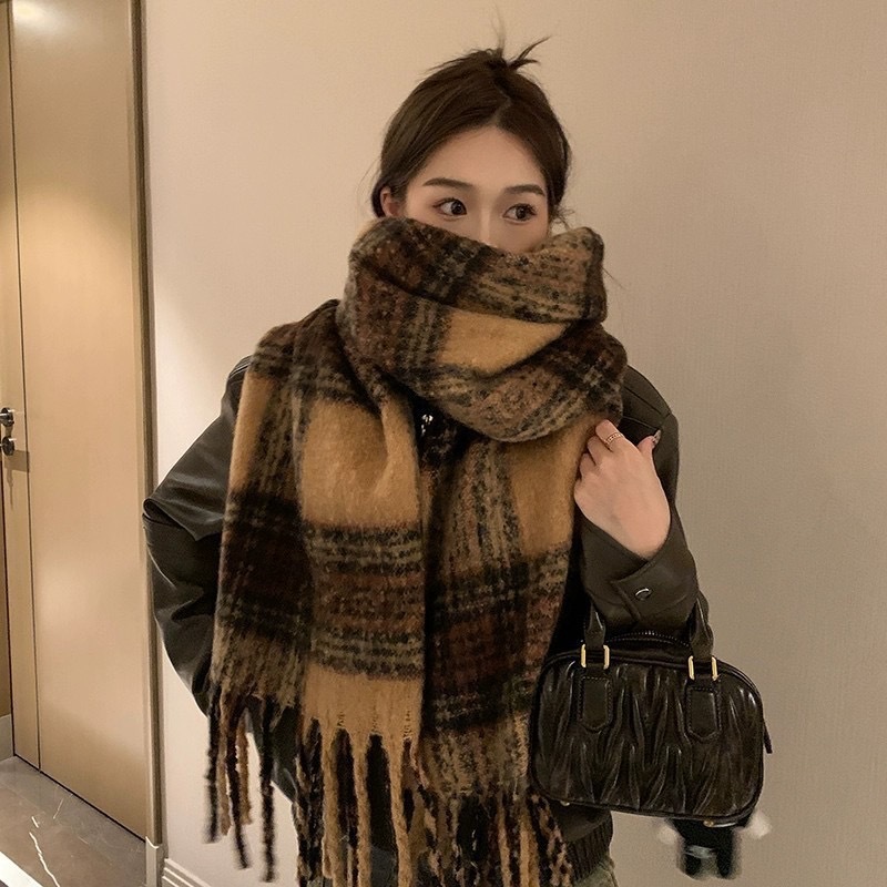 新款马海毛围巾女秋冬季韩系高级感百搭美拉德仿羊绒保暖跨境批发|undefined