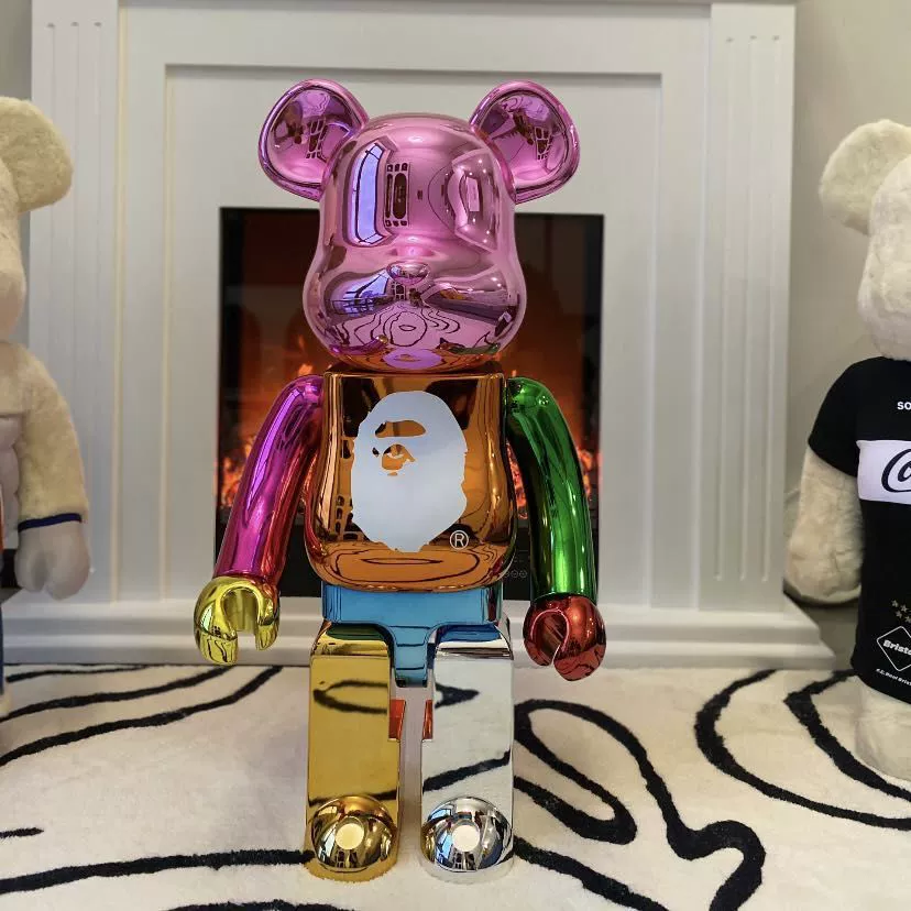Bearbrick Violent Bear 1000%Plating Tide Playing Bear Hand -Office Toys Home Locker Ladder Van Gogh Qianqiu