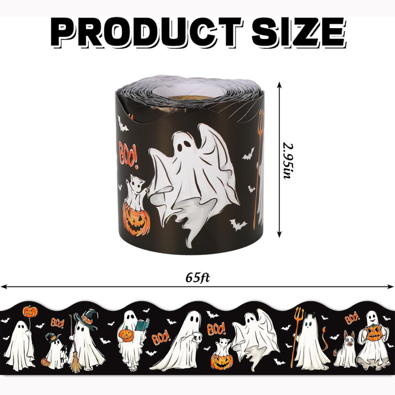 卸売ロールパックハロウィンルーム装飾黒板掲示板ボーダーステッカー手作り工芸品装飾ステッカー|undefined