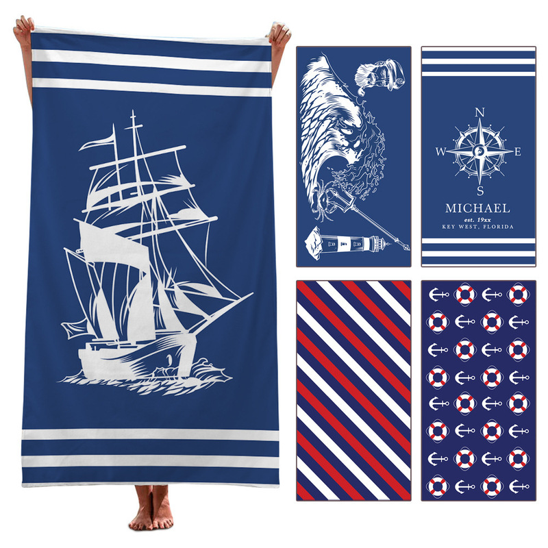 Foreign Trade European and American Trend Super Large Beach Towel Swimming Bath Towel Printed Double-sided Shawl Microfiber Quick-drying Bath Towel