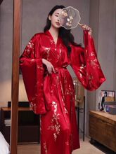 璟璃  新中式国风晨袍女新娘婚礼感睡袍晨拍礼服红色结婚睡衣