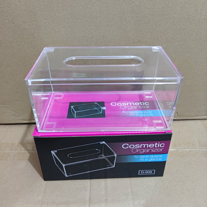 Hotel de estilo europeo suministros KTV creativo rectangular transparente acrílico caja de pañuelos de coche