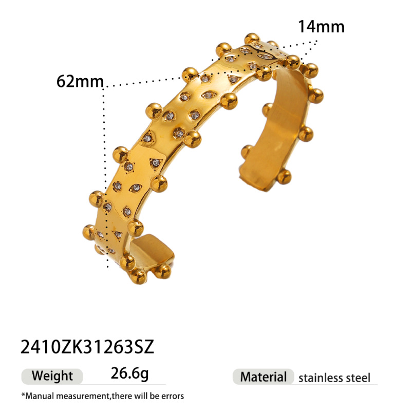 Alta Europa y los Estados Unidos de acero inoxidable diamante brazalete estrella de alto nivel nicho de acero titanio imitación de anillo de perla joyería