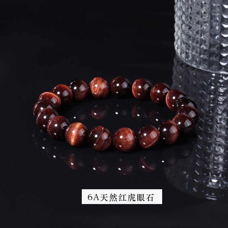 6a red tiger eye stone bracelet
