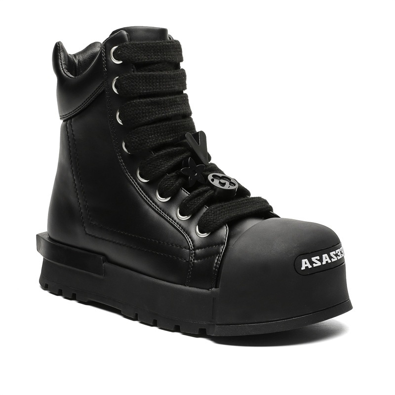 3585 Niche High-Top Sneakers Original Design Couple Shoes Black Functional Style Boots National Trend Bread Shoes