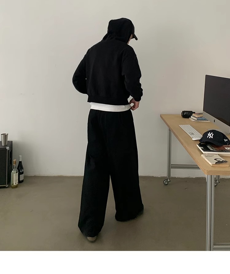 Men's Clothing Retro Spring Structure Cut Scimitar Sweatpants Men And Women Loose Casual Straight Sports Pants Trend_viptrois.com