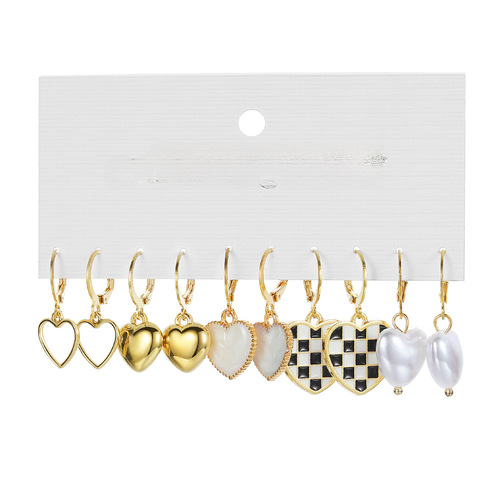 Mushang Cross-border New Children's Earrings Set for Girls Cartoon Resin Oil Drop Earrings Earring Set of 5 Pieces for Wholesale