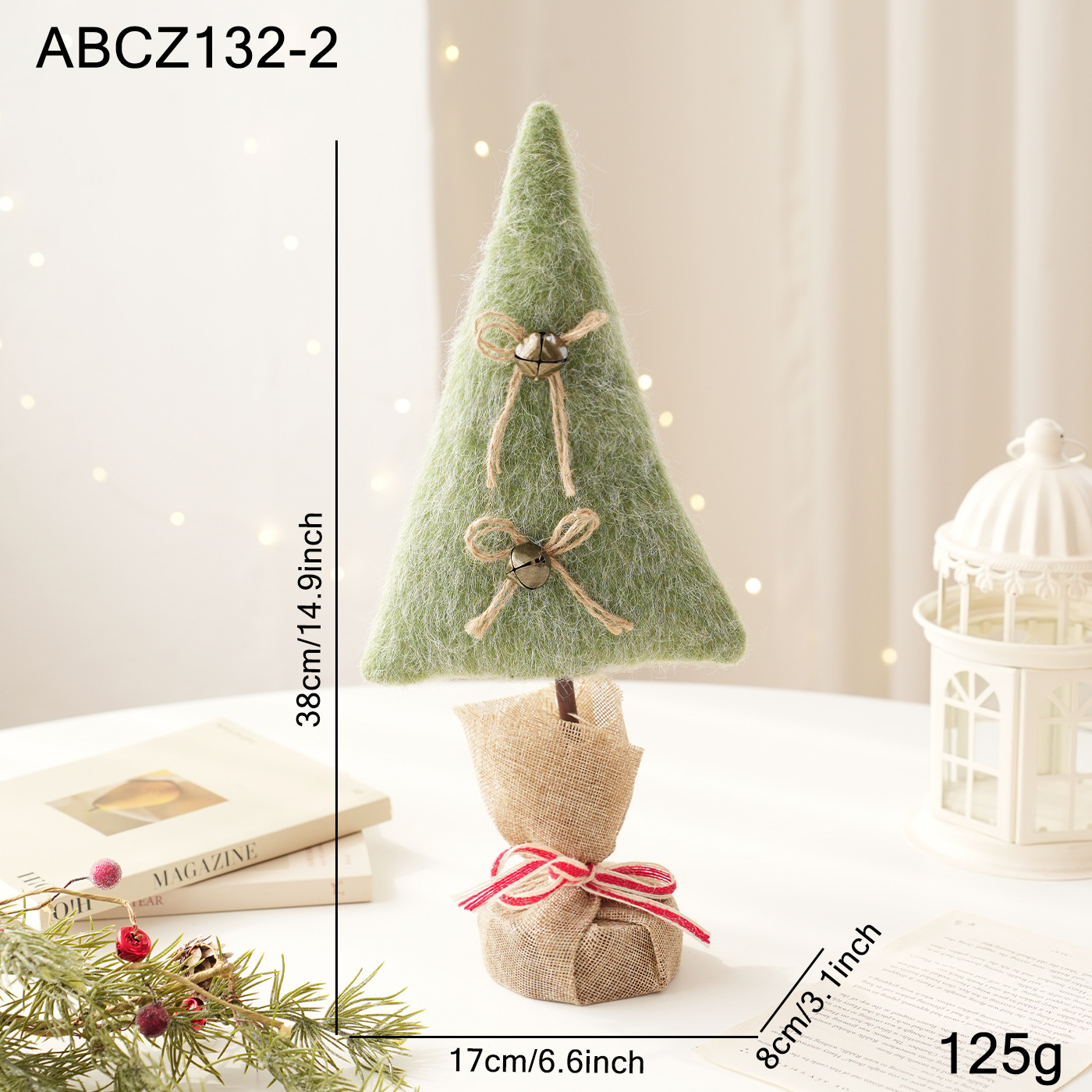 Gran árbol de felt verde