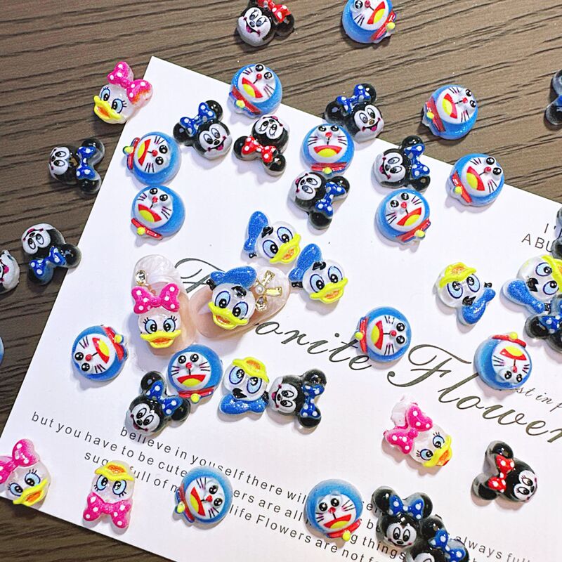 New Cute Cartoon Creative Doraemon Nail Art Accessories Versatile Bow Tie Mickey Nail Hair Clip Resin Accessories New Cute Cartoon Creative Doraemon Nail Art Accessories Versatile Bow Tie Mickey Nail Hair Clip Resin Accessories