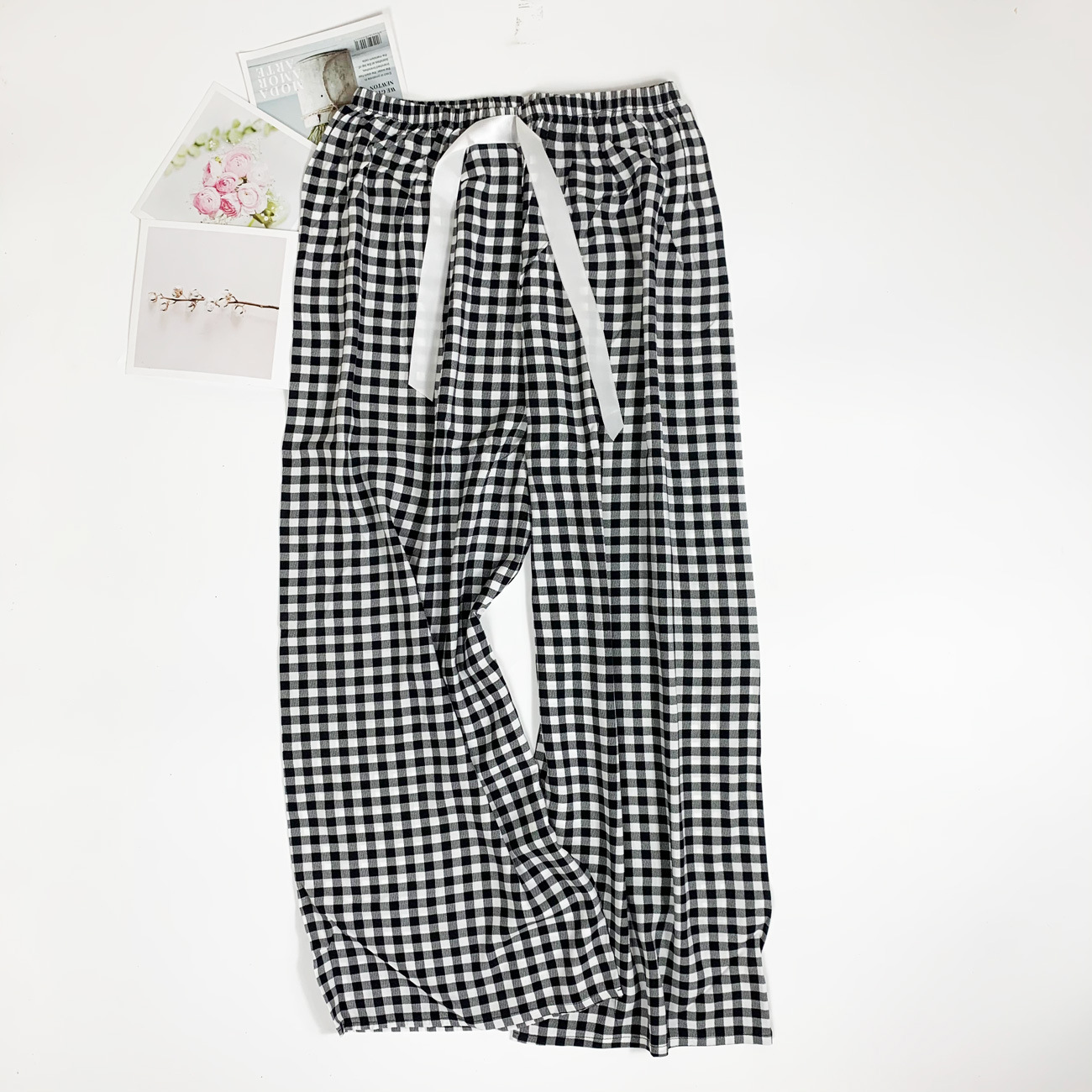 Pantalones de pijama de verano Source 45 de algodón y seda, pantalones anchos de nueve puntos para mujer, finos, talla grande, pantalones holgados para aire acondicionado, pantalones de playa