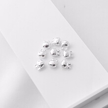 镀银手链配件手工色可爱保白色兔饰品通配饰siy包银铜串珠卡通孔