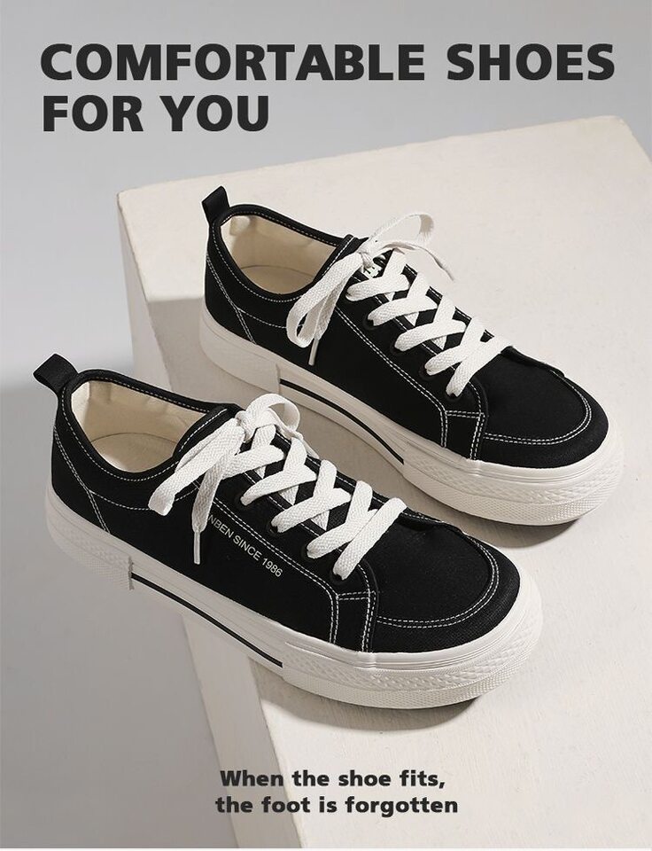 Giày vải nam cổ thấp dáng sneaker năng động, đế cao 1–3 cm — 2408 Giày Vải Nam - Màu Đen Cà Phê [Đóng Hộp], 2408 Giày Vải Nam - Đen Trắng [Đóng Hộp] chi tiết 1