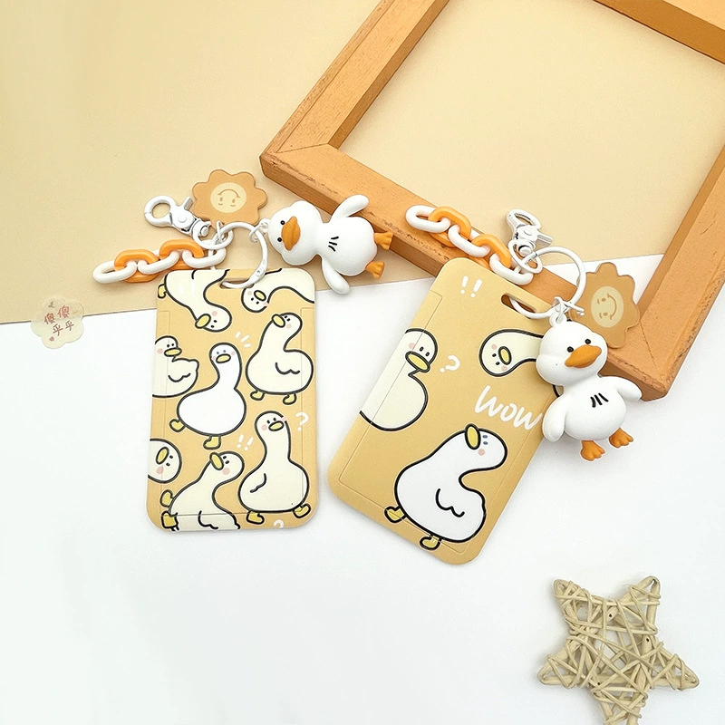 Анти-потерянный прочный милый утенок мультфильм набор карт Студенческая школьная карта нагрудная карта защитный набор чехол для удостоверения личности