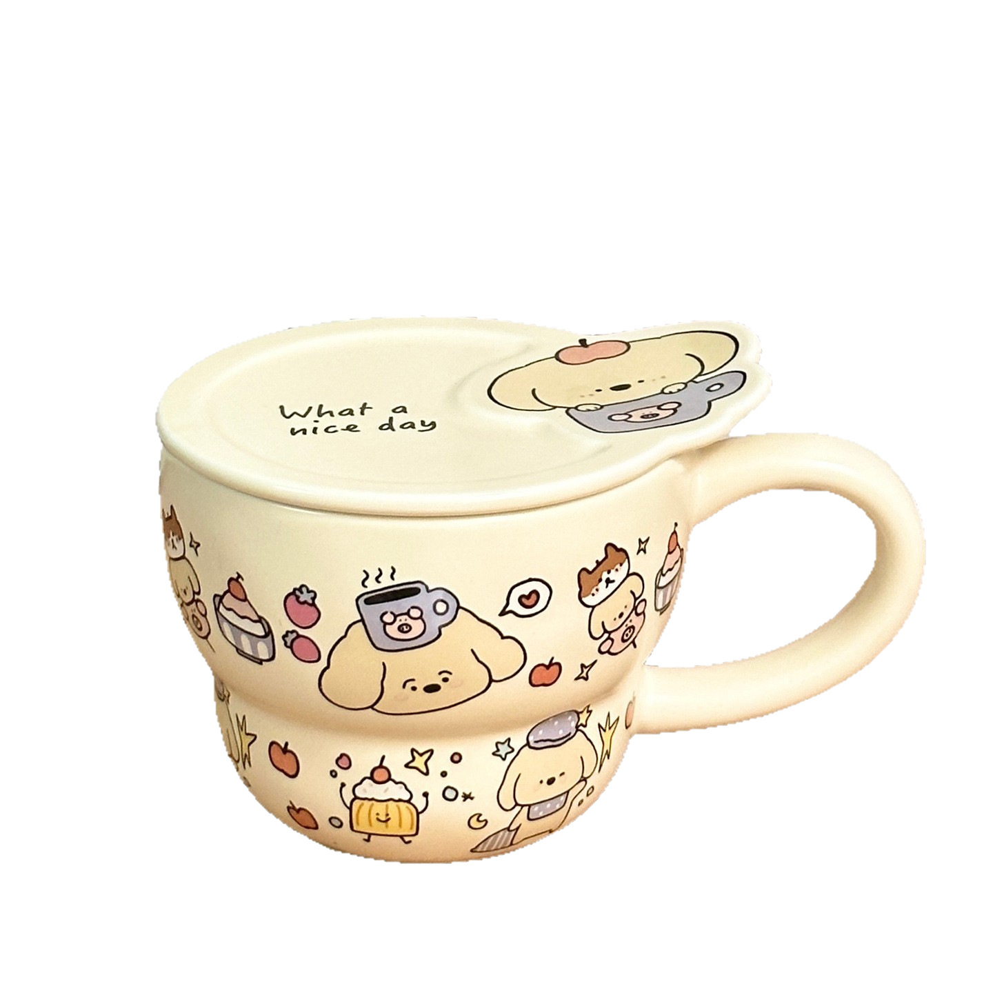 Taza de cerámica Taza con tapa Taza de agua para niñas de alto valor Regalo de cumpleaños en casa Regalo de mano Taza de café de pareja