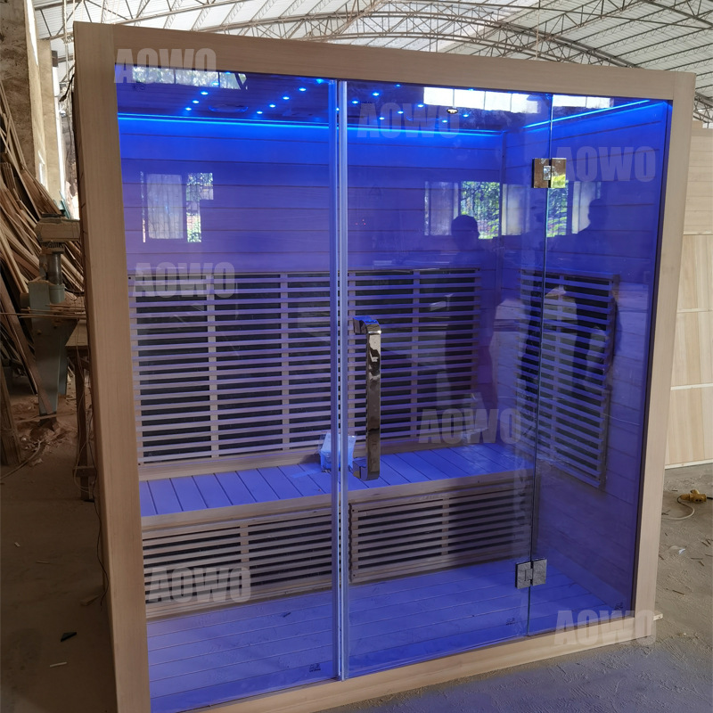 Abeto de hierro 3-persona sauna de infrarrojo lejano sala de ducha sala de sauna interior sala de sauna de madera hogar sala de ondas de luz
