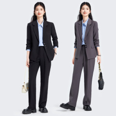 黒いスーツのコートの女性2025新型春秋通勤学院風女子大学生面接正装職業スーツ